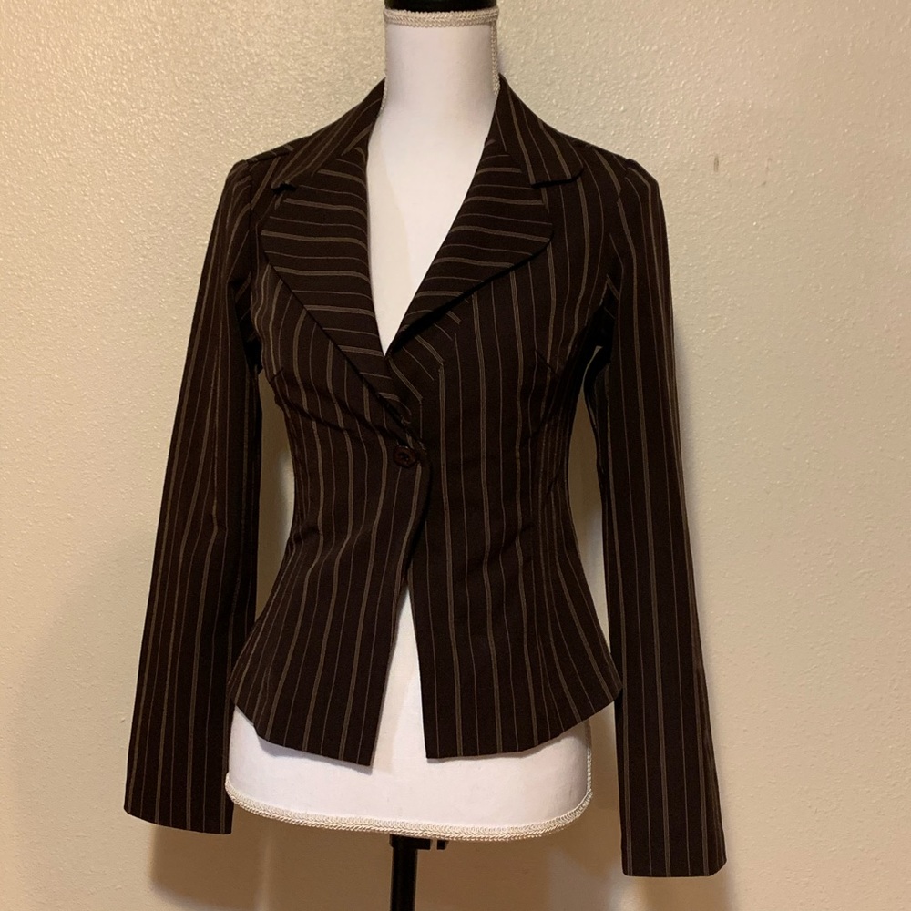 Pinstripe office blazer, size small